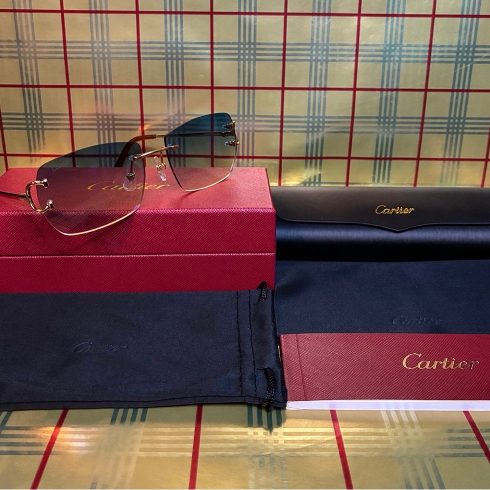 Cartier Unisex Big C Rimless Sunglasses